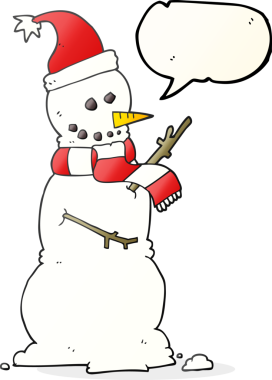 Bir insan tarafından çizilmiş serbest konuşma balonu kardan adam.