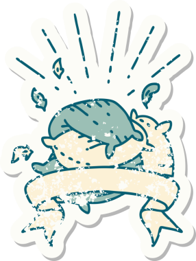 Bir insan tarafından çizilmiş eski bir dövme stili yastık yığını.