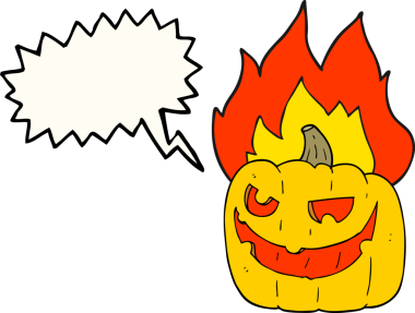 Bir insan tarafından çizilmiş serbest konuşma balkabağı karikatürü Cadılar Bayramı balkabağı