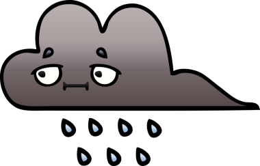 Bir insan tarafından çizilmiş fırtına yağmuru bulutunun gölgeli karikatürü