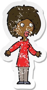 Bir insan tarafından çizilmiş bir karikatürün gerilimli çıkartması.