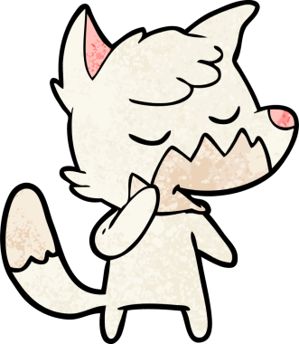 Bir insan tarafından çizilmiş dost canlısı çizgi film tilkisi