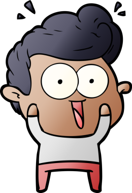 Bir insan tarafından çizilmiş heyecanlı bir çizgi film.