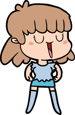 Bir insan tarafından çizilmiş karikatür kadın.