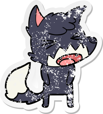 Bir insan tarafından çizilmiş kızgın bir tilkinin sıkıntılı çıkartması.