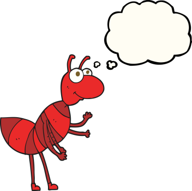 Bir insan tarafından çizilmiş serbest çizim balon karınca.