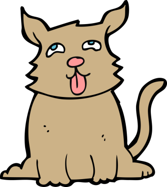 Bir insan tarafından çizilmiş mutlu bir köpek.