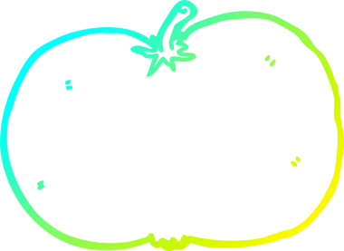 Bir insan tarafından çizilmiş bir domatesin soğuk çizgi çizimi