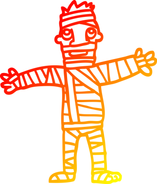 Bir insan tarafından çizilmiş bandajlı bir karikatür çizimi.