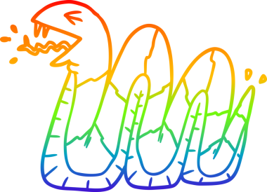 Gökkuşağı gradyan çizgi çizimi Bir insan tarafından çizilen tıslayan yılan çizgi