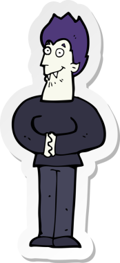 Bir insan tarafından çizilmiş bir vampirin çıkartması.