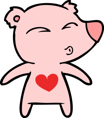 bir insan tarafından çizilmiş bir karikatür ıslık ayısı