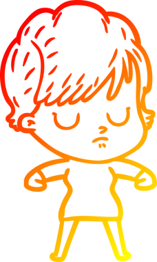 Bir insan tarafından çizilmiş bir karikatür kadın çizimi