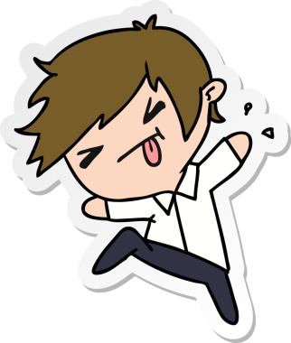 Bir kawaii 'nin insan tarafından çizilmiş şirin bir çocuğun karikatür çizimi.