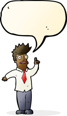 Bir insan tarafından çizilmiş konuşma baloncuğu fikri olan bir çizgi film adamı.