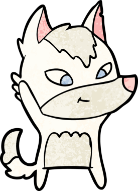 Bir insan tarafından çizilmiş dost canlısı bir kurt.