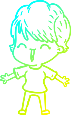 Bir insan tarafından çizilmiş gülen bir karikatür çizimi.