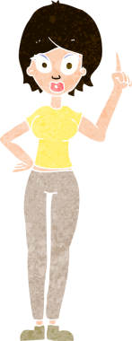 Çizgi filmdeki kadın, bir insan tarafından çizilen noktayı anlatıyor.