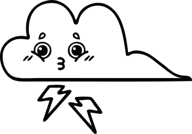 Bir insan tarafından çizilmiş bir fırtına bulutu çizimi