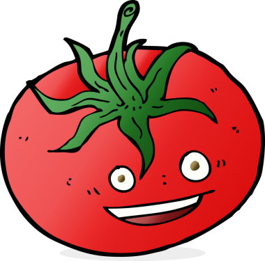 Bir insan tarafından çizilmiş domates çizgi filmi.