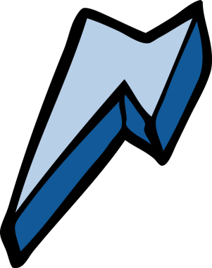 Bir insan tarafından çizilmiş karalama dekoratif yıldırım