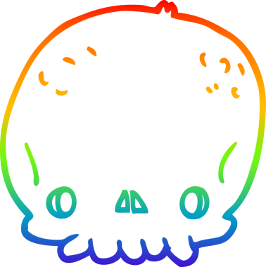 gökkuşağı gradyan çizgi çizimi bir insan tarafından çizilmiş bir kafatası