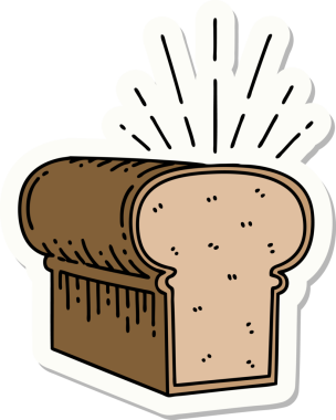 Bir insan tarafından çizilmiş bir somun ekmek dövmesi çıkartması.