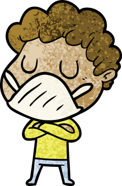 Bir insan tarafından çizilmiş gülen karikatür adam.