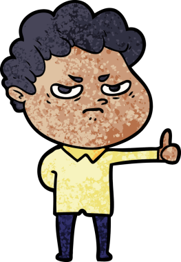 Bir insan tarafından çizilmiş kızgın bir adam.