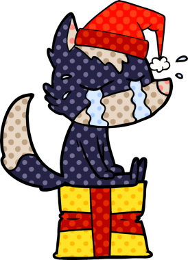 Bir insan tarafından çizilmiş ağlayan Noel Kurdu çizgi filmi.