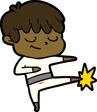 Bir insan tarafından çizilmiş mutlu çocuk çizgi filmi.