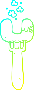 Bir insan tarafından çizilen çatalla çizilmiş bir sosisin soğuk gradyan çizgisi.