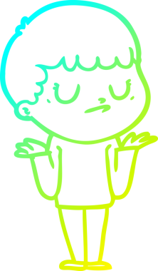 Bir insan tarafından çizilmiş soğuk gradyan çizgi film karakteri.