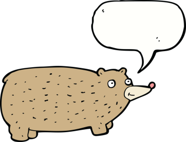 Bir insan tarafından çizilmiş komik bir çizgi film ayısı.