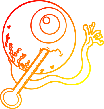 Bir insan tarafından çizilmiş bir çizgi filmin sıcak gradyan çizimi