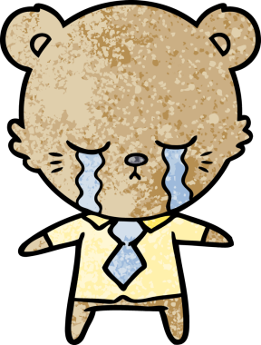 Bir insan tarafından çizilmiş ağlayan ayı çizgi film çizeri.