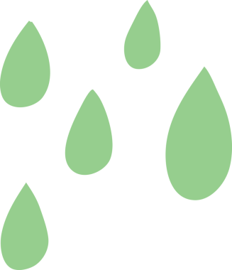 Bir insan tarafından çizilmiş yeşil boya damlacıkları.