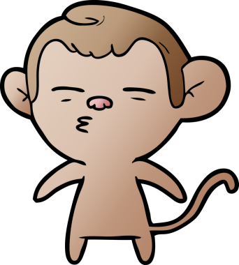 bir insan tarafından çizilmiş şüpheli maymun çizgi filmi