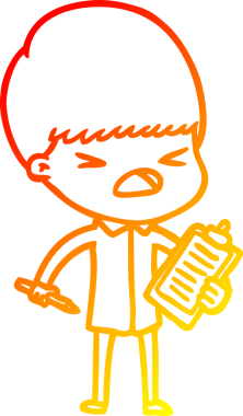 İnsan tarafından çizilmiş bir çizgi filmin sıcak gradyan çizimi.