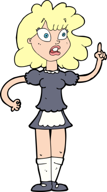 Bir insan tarafından çizilmiş endişeli bir hizmetçi.