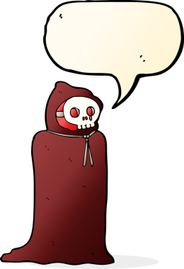 Bir insan tarafından çizilmiş bir konuşma baloncuğu olan tuhaf bir cadılar bayramı kostümü.