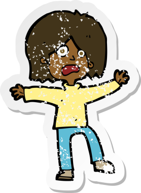 Bir insan tarafından çizilmiş mutsuz bir karikatürün gerilimli yapıştırması.