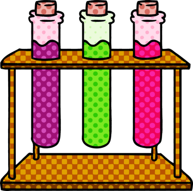 İnsan eliyle çizilmiş bir bilim test tüpü karalaması.