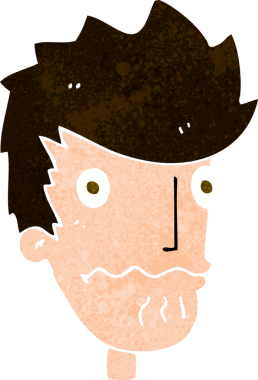 bir insan tarafından çizilmiş sinirli bir adam.