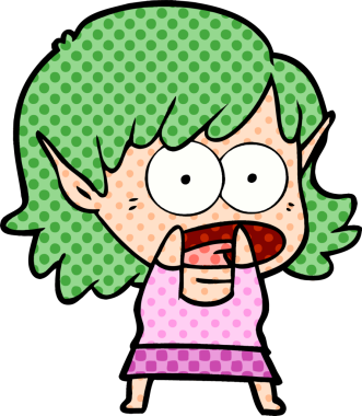 Bir insan tarafından çizilen elf kızı şok etti.