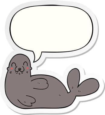 Bir insan tarafından çizilmiş konuşma balonu etiketli karikatür mührü.