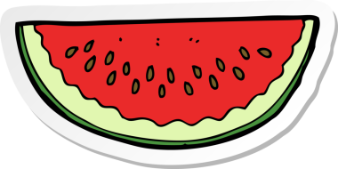 Bir insan tarafından çizilmiş karpuz diliminin çıkartması.