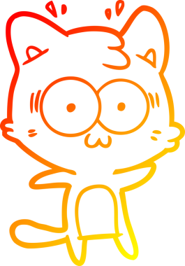 İnsan tarafından çizilmiş bir çizgi filmin sıcak eğimli çizimi.