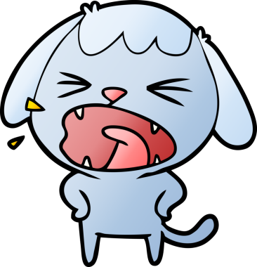 Bir insan tarafından çizilmiş şirin bir köpek havlaması.