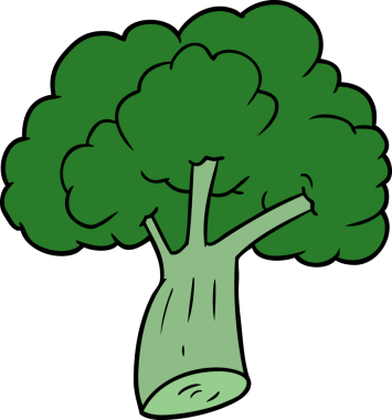 Bir insan tarafından çizilmiş bir brokoli.